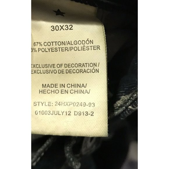 The Jean People Hollywood Mens Size  30x32 Jeans Slim Straight Dark Wash - Picture 11 of 12